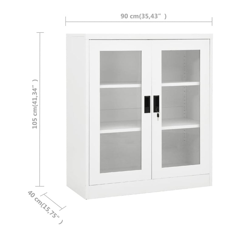 Kantoorkast 90x40x105 cm staal wit MeubelReus