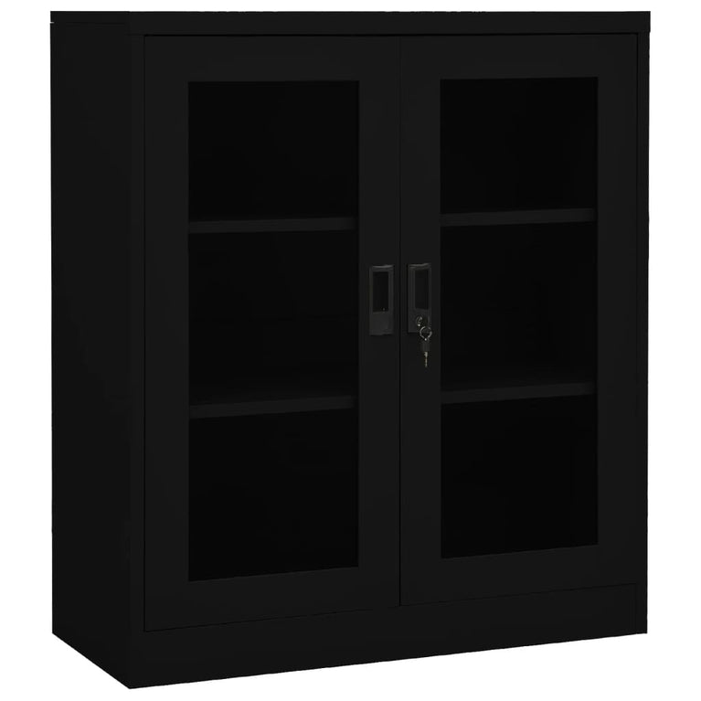 Kantoorkast 90x40x105 cm staal zwart MeubelReus