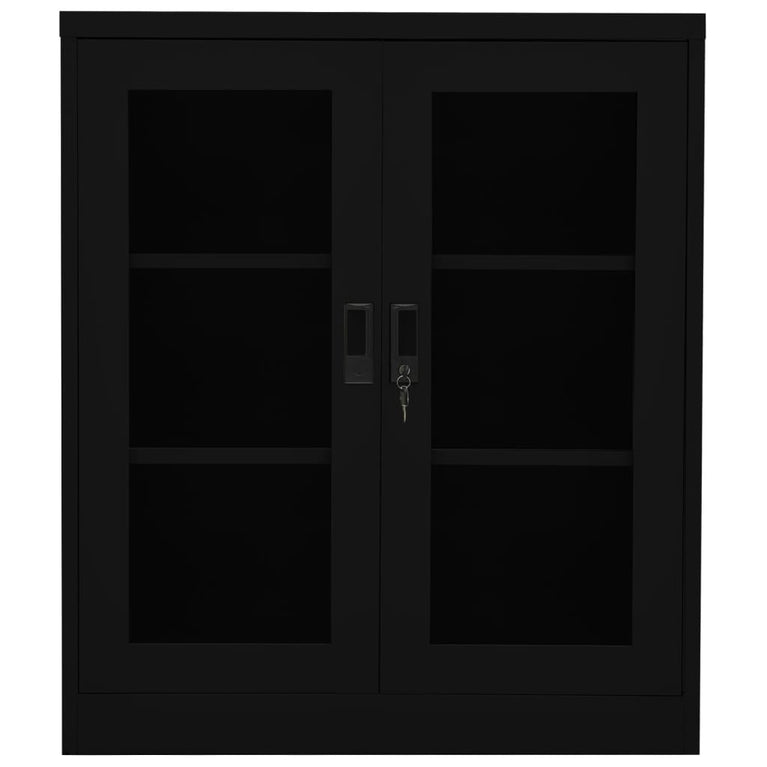 Kantoorkast 90x40x105 cm staal zwart MeubelReus