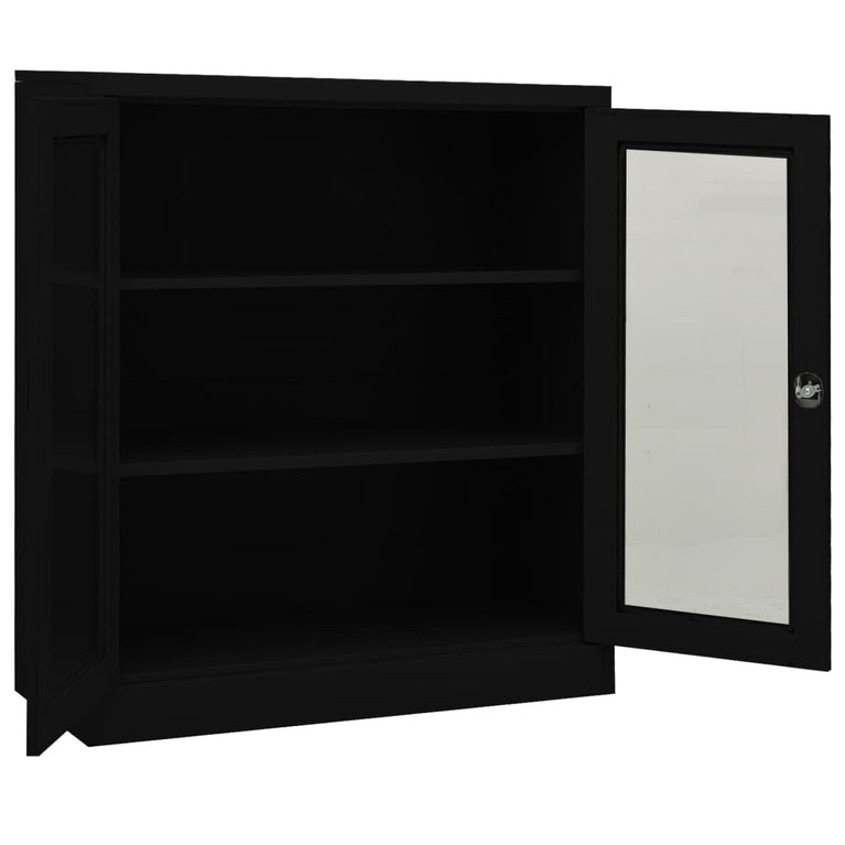 Kantoorkast 90x40x105 cm staal zwart MeubelReus