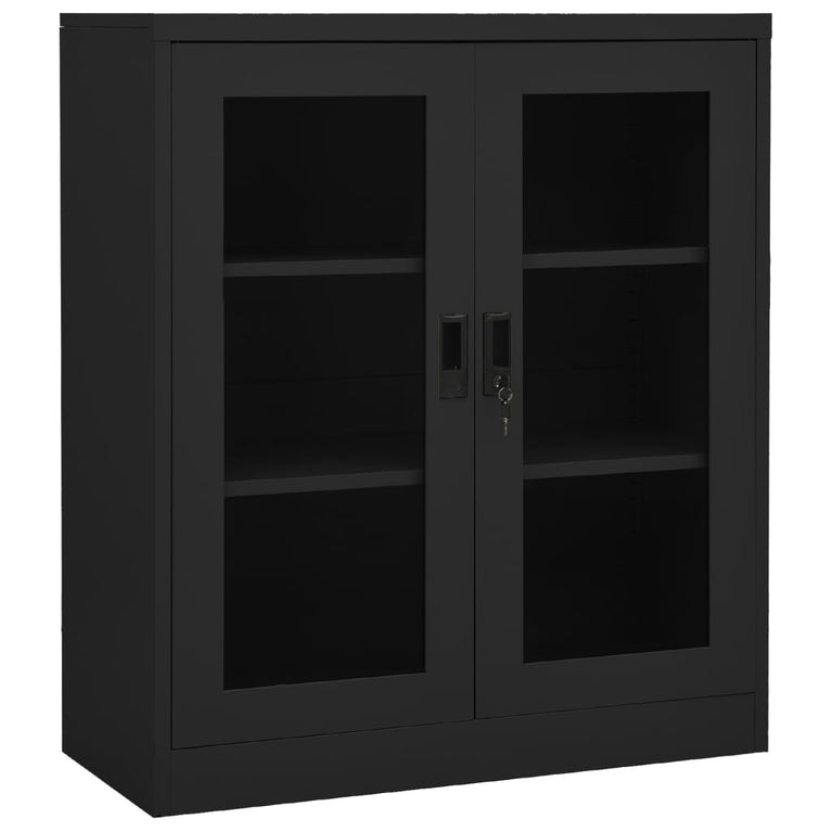 Kantoorkast 90x40x105 cm staal antracietkleurig MeubelReus