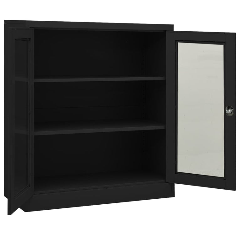 Kantoorkast 90x40x105 cm staal antracietkleurig MeubelReus