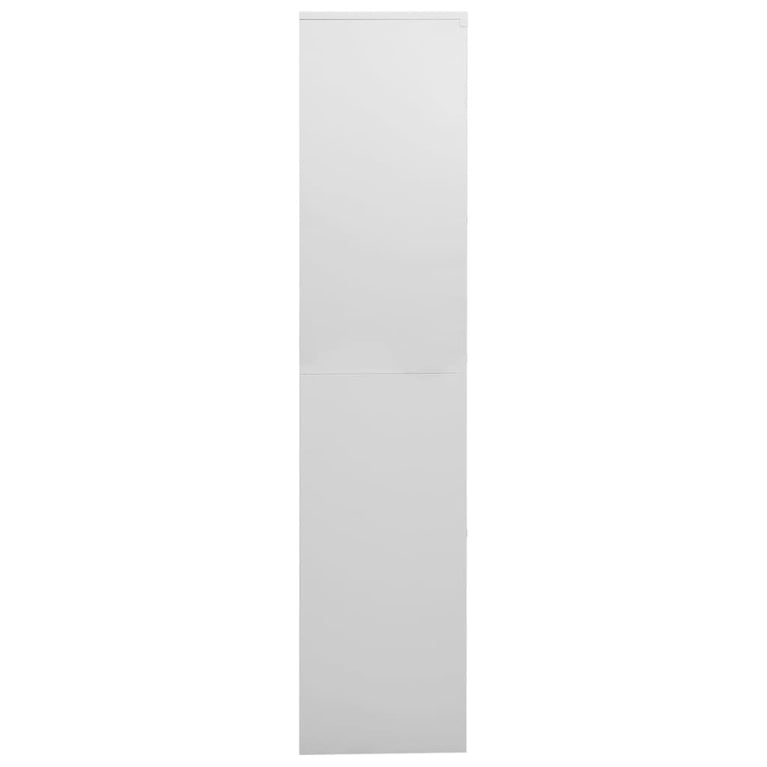 Kantoorkast 90x40x180 cm staal en gehard glas lichtgrijs MeubelReus