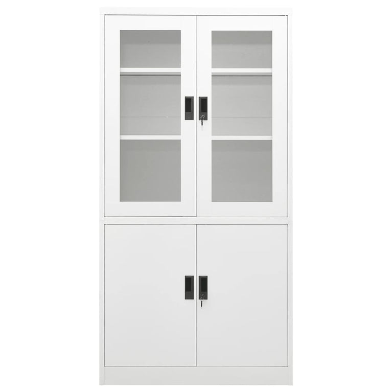 Kantoorkast 90x40x180 cm staal wit