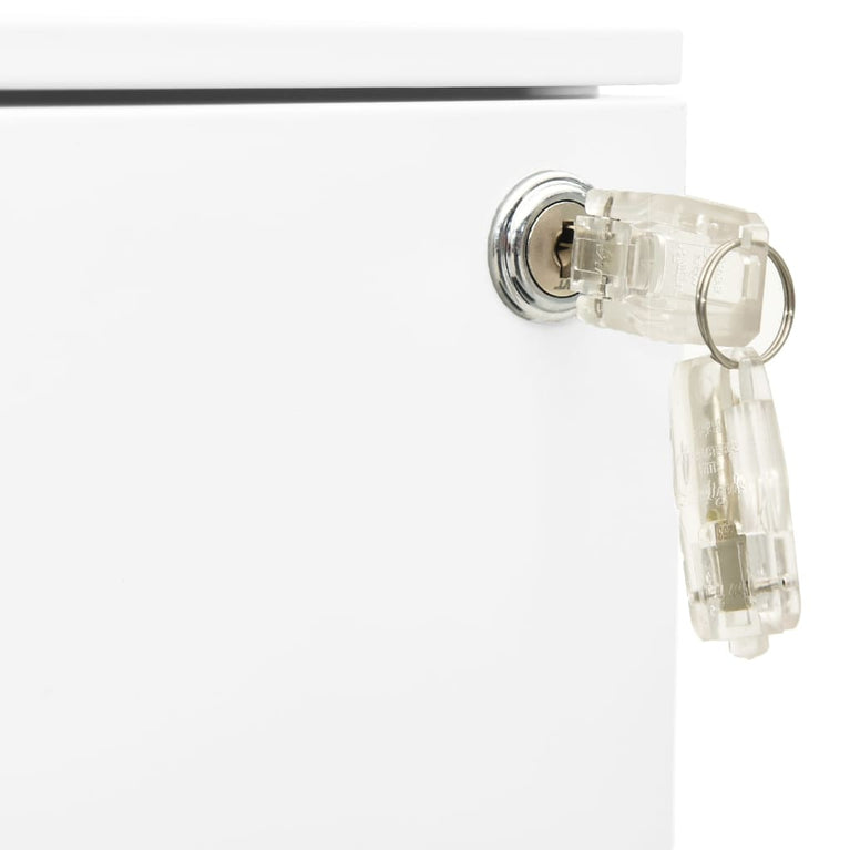 Ladeblok verrijdbaar 39x45x67 cm staal wit MeubelReus