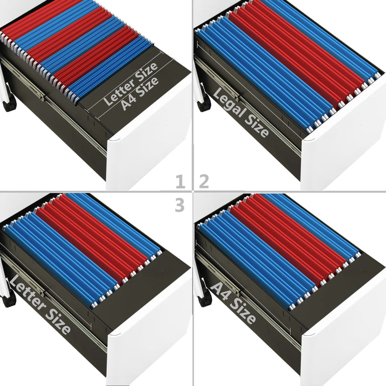 Ladeblok verrijdbaar 39x45x59 cm staal wit MeubelReus