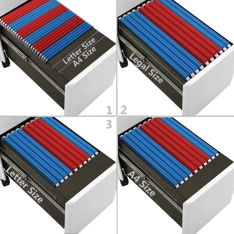 Ladeblok verrijdbaar 30x45x59 cm staal lichtgrijs MeubelReus