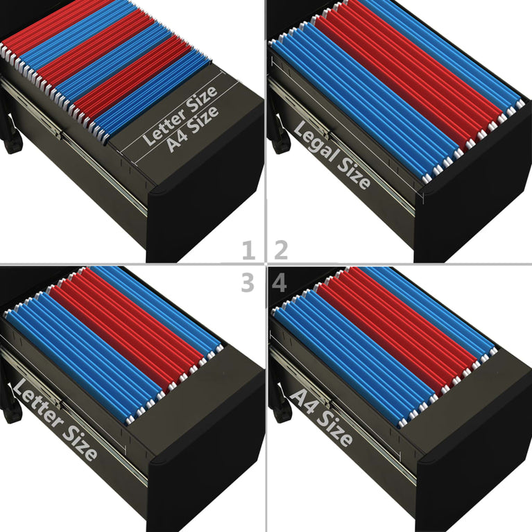 Ladeblok verrijdbaar 30x45x59 cm staal zwart MeubelReus
