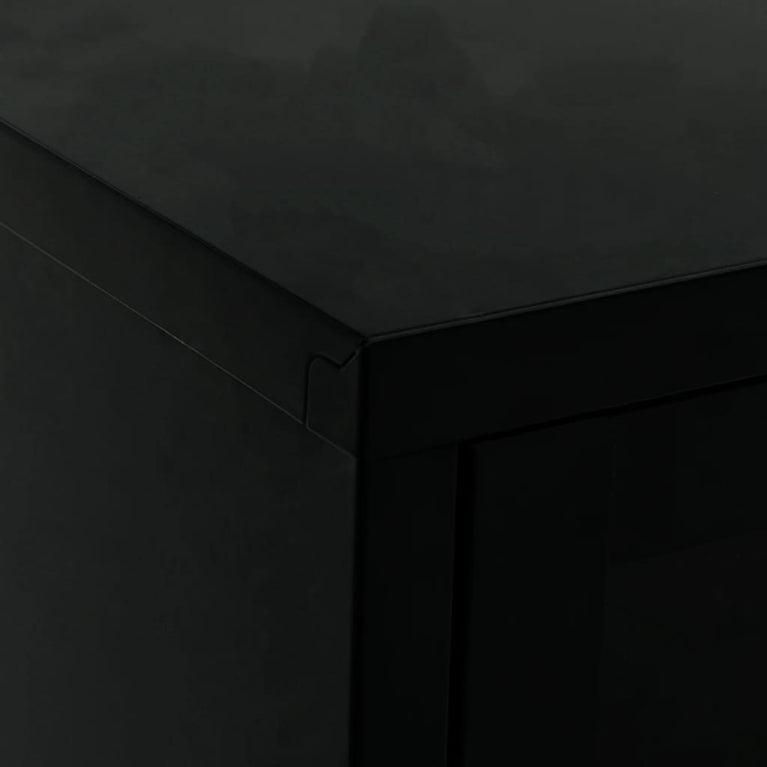 Tv-meubel 90x30x44 cm staal en glas zwart MeubelReus