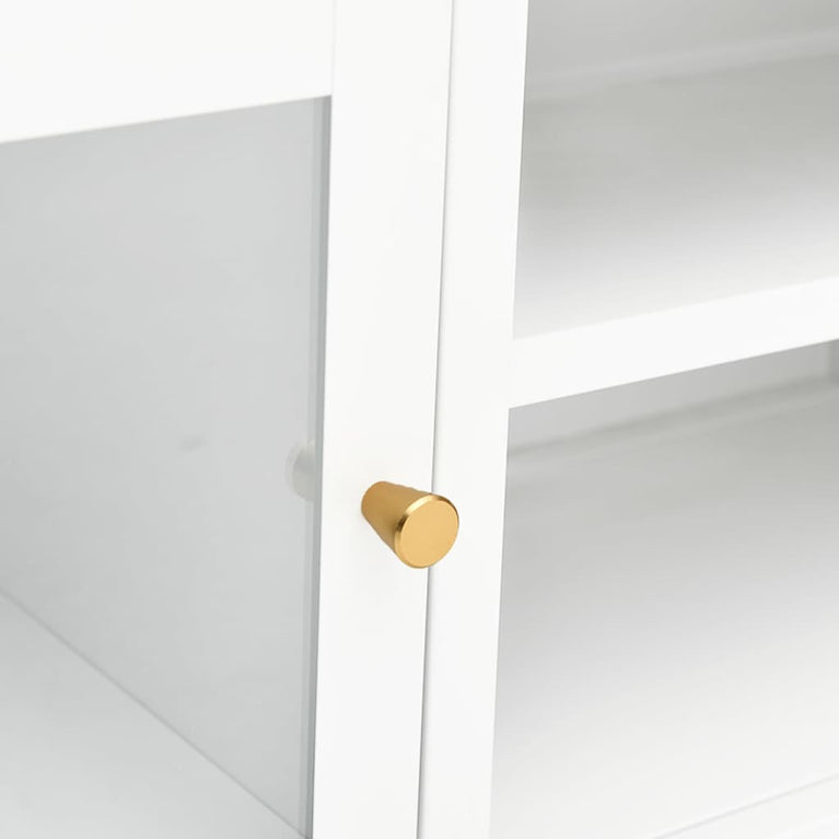 Tv-meubel 90x30x44 cm staal en glas wit MeubelReus