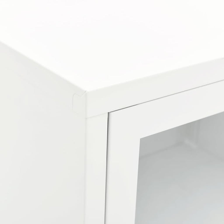 Tv-meubel 90x30x44 cm staal en glas wit MeubelReus