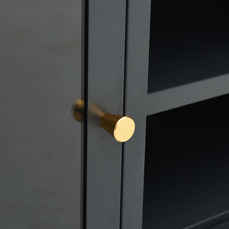 Tv-meubel 90x30x44 cm staal en glas antracietkleurig MeubelReus