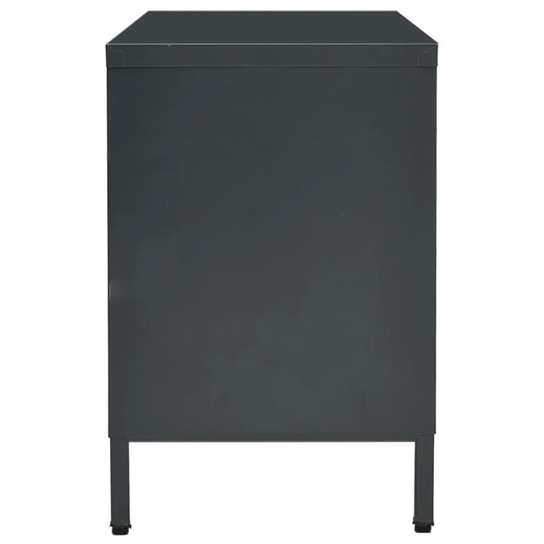 Tv-meubel 105x35x52 cm staal en glas antracietkleurig MeubelReus