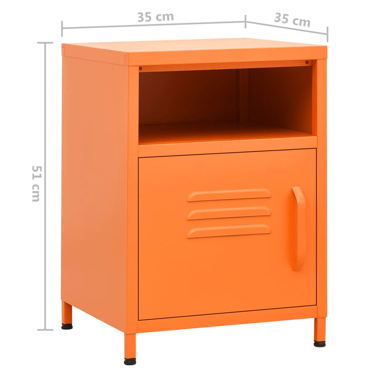 Nachtkastje 35x35x51 cm staal oranje MeubelReus
