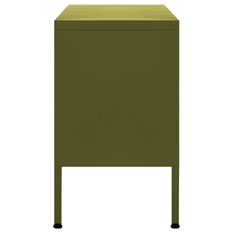 Tv-meubel 105x35x50 cm staal olijfgroen