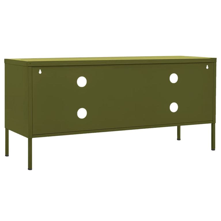 Tv-meubel 105x35x50 cm staal olijfgroen