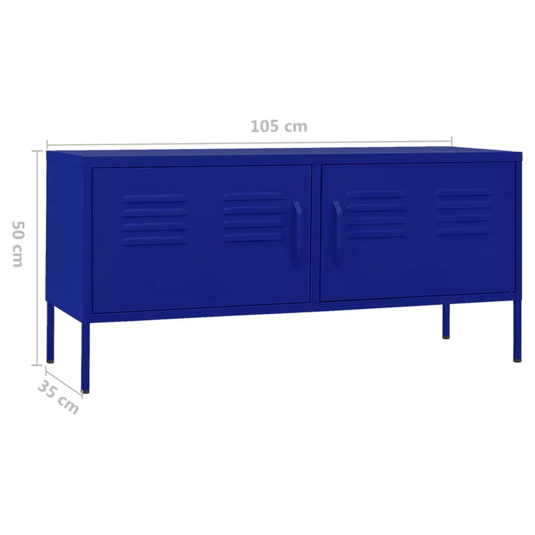 Tv-meubel 105x35x50 cm staal marineblauw