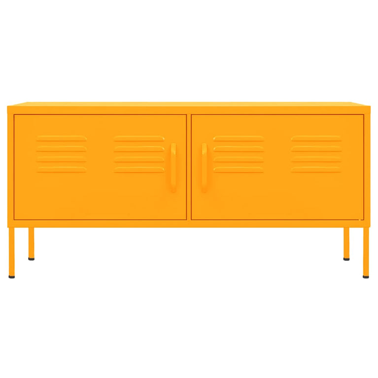 Tv-meubel 105x35x50 cm staal mosterdgeel