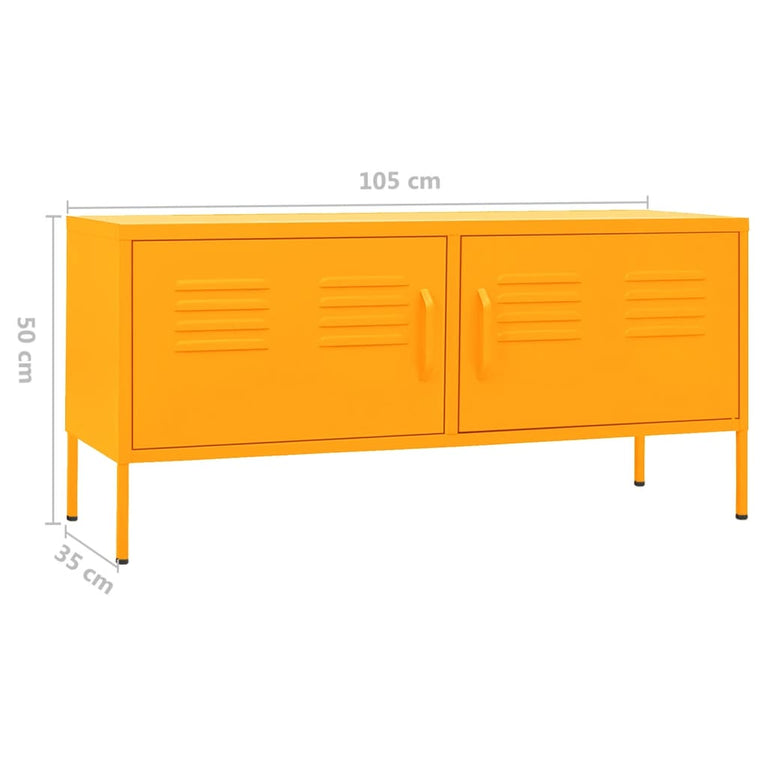 Tv-meubel 105x35x50 cm staal mosterdgeel
