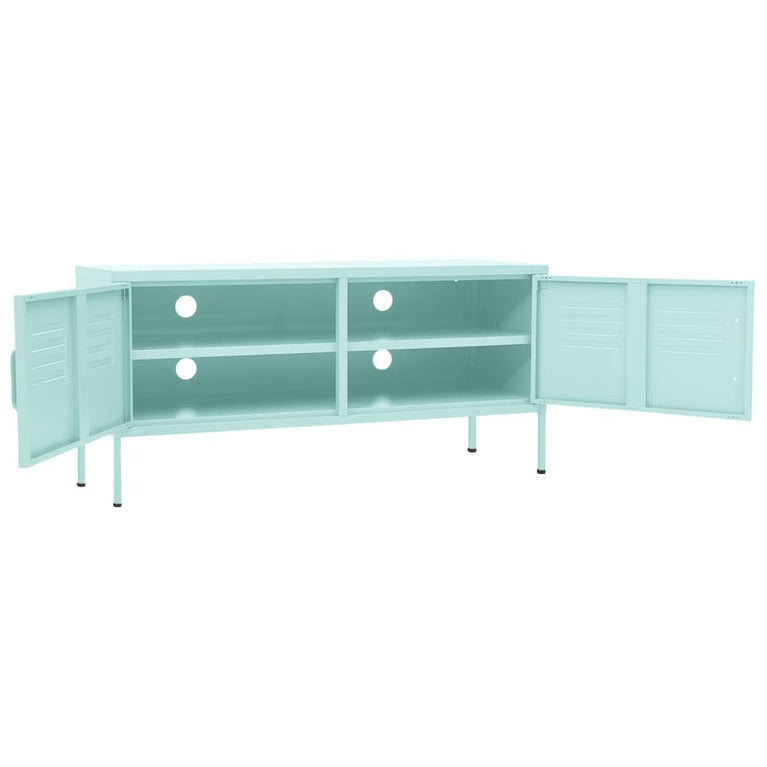 Tv-meubel 105x35x50 cm staal mintkleurig
