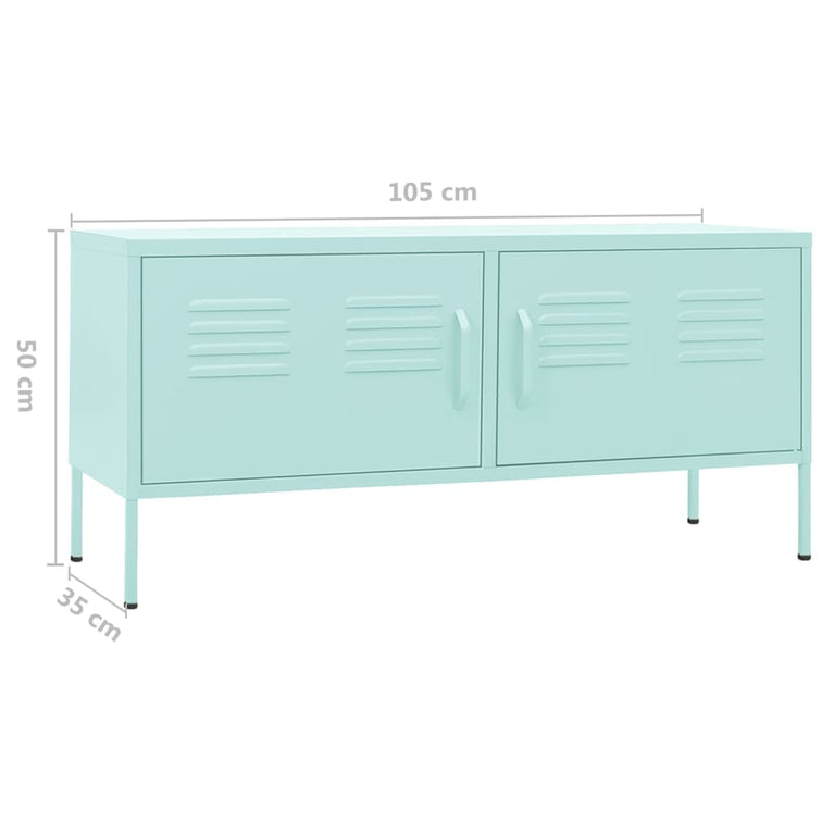 Tv-meubel 105x35x50 cm staal mintkleurig