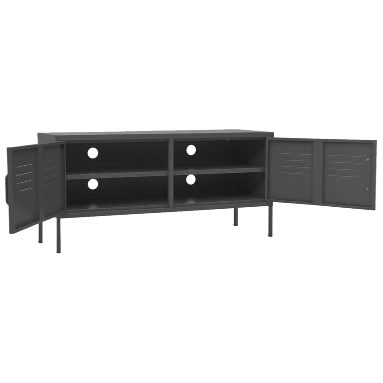 Tv-meubel 105x35x50 cm staal antracietkleurig