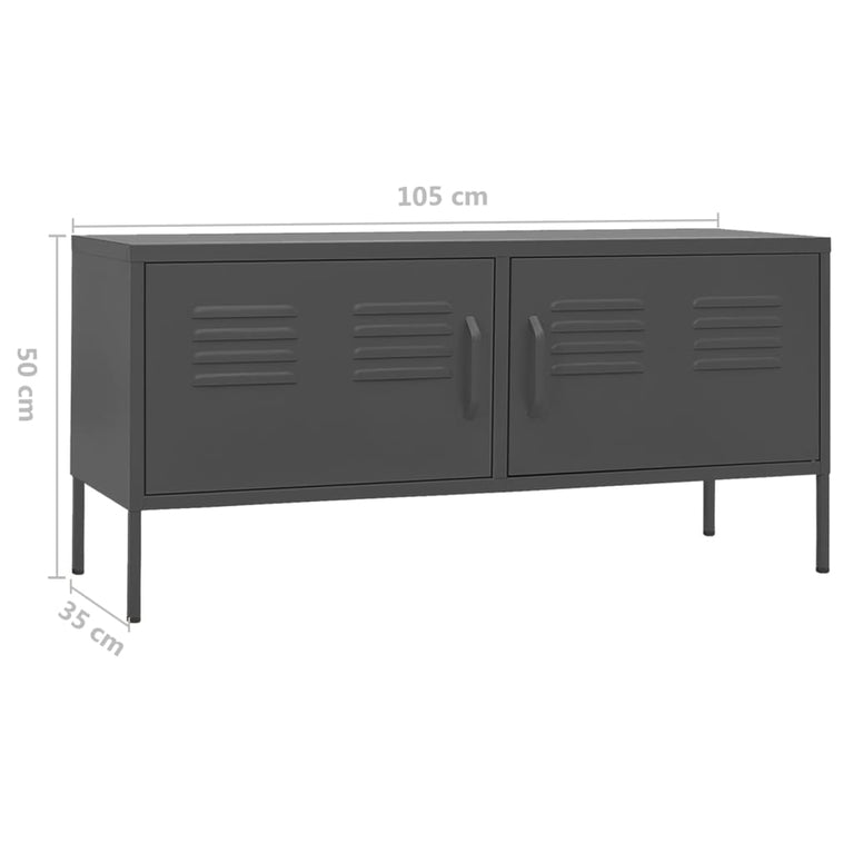 Tv-meubel 105x35x50 cm staal antracietkleurig