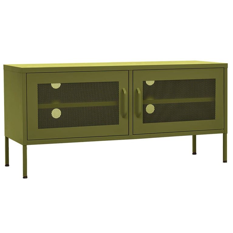 Tv-meubel 105x35x50 cm staal olijfgroen MeubelReus