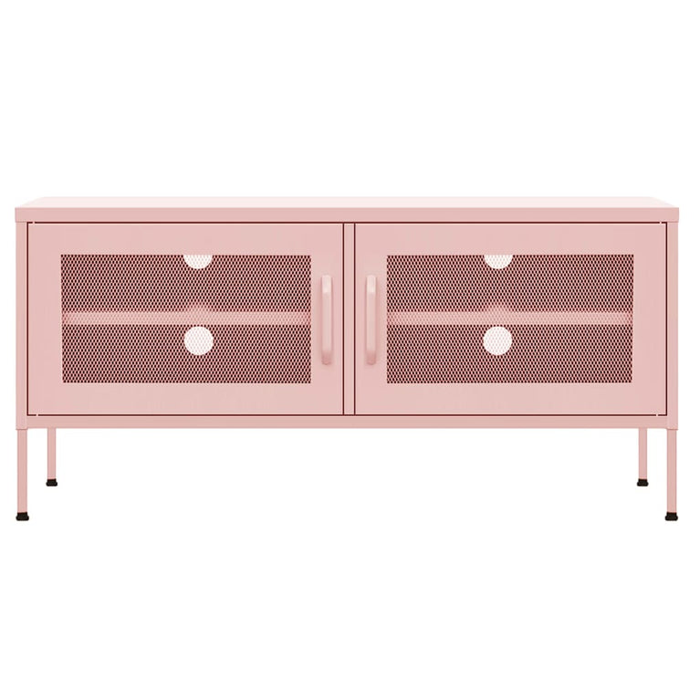 Tv-meubel 105x35x50 cm staal roze