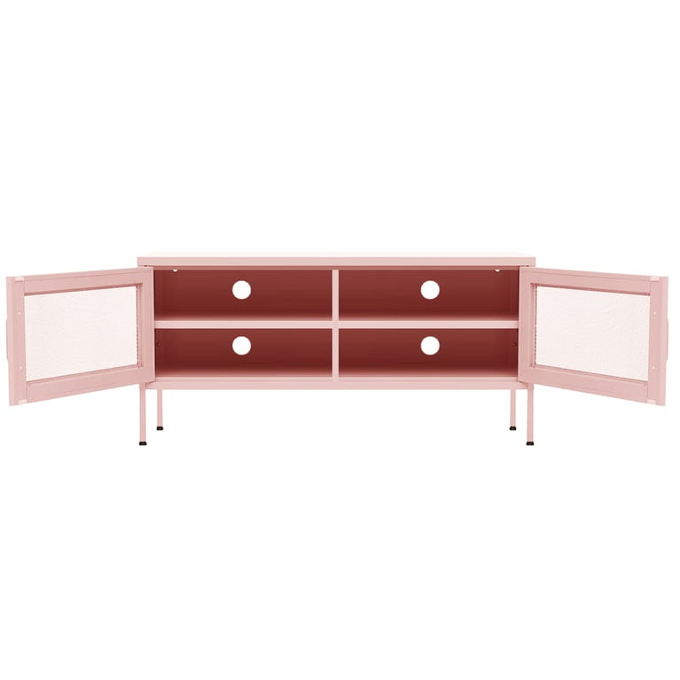 Tv-meubel 105x35x50 cm staal roze