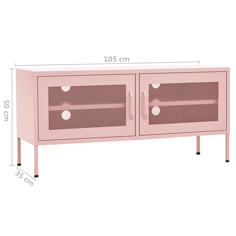 Tv-meubel 105x35x50 cm staal roze
