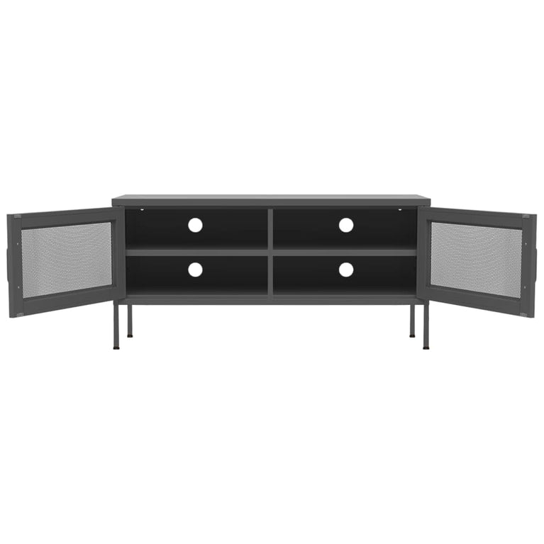 Tv-meubel 105x35x50 cm staal antracietkleurig MeubelReus