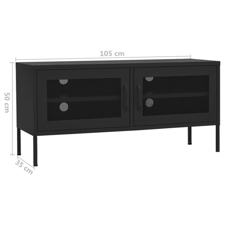 Tv-meubel 105x35x50 cm staal zwart MeubelReus