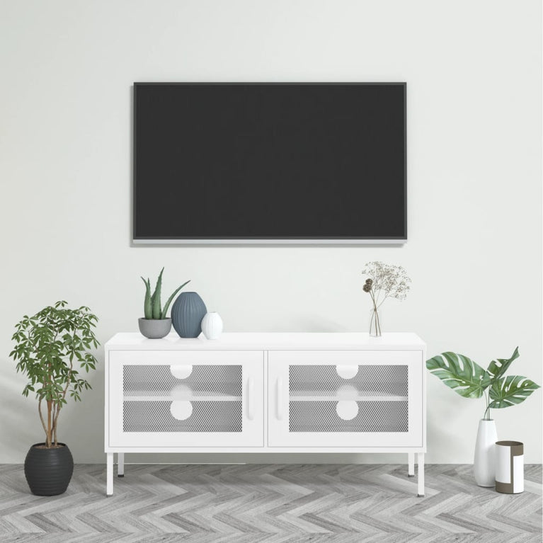 Tv-meubel 105x35x50 cm staal wit MeubelReus