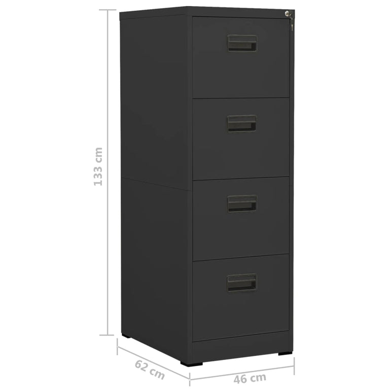 Archiefkast 46x62x133 cm staal antracietkleurig MeubelReus