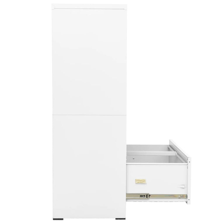 Archiefkast 90x46x134 cm staal wit