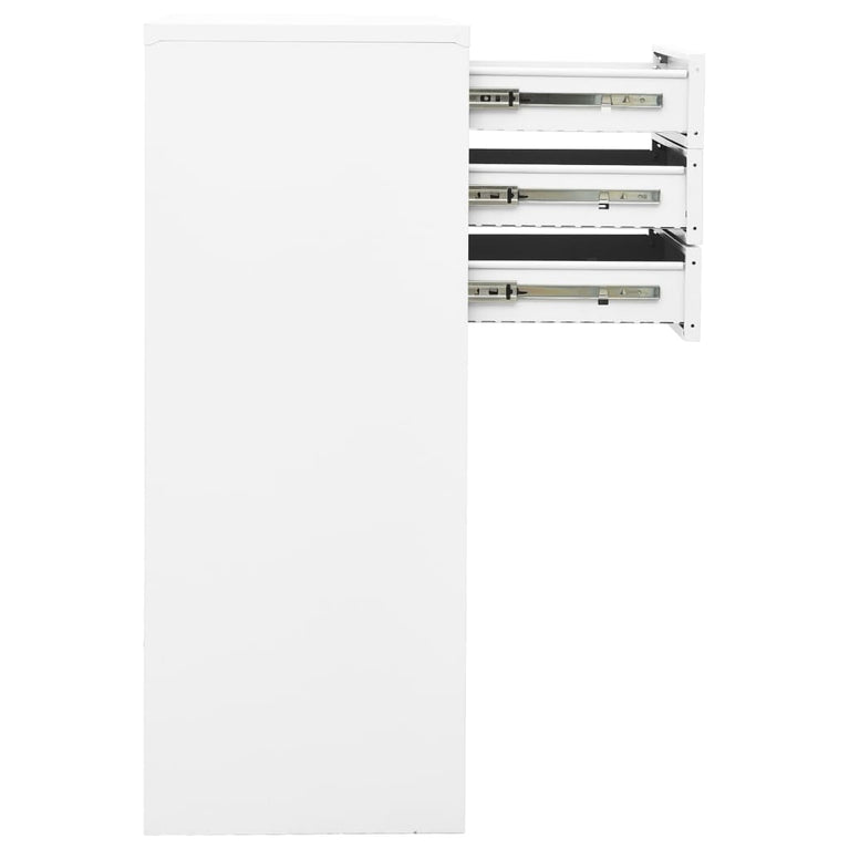 Kantoorkast 90x40x102 cm staal wit