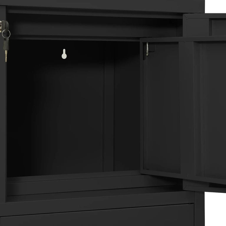 Kantoorkast 90x40x102 cm staal antracietkleurig MeubelReus