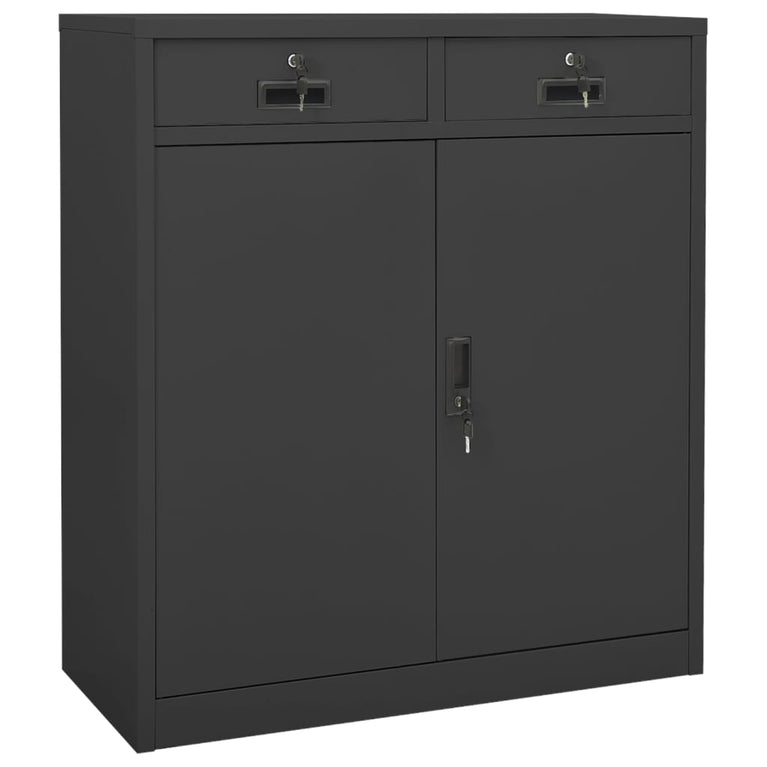 Kantoorkast 90x40x102 cm staal antracietkleurig MeubelReus