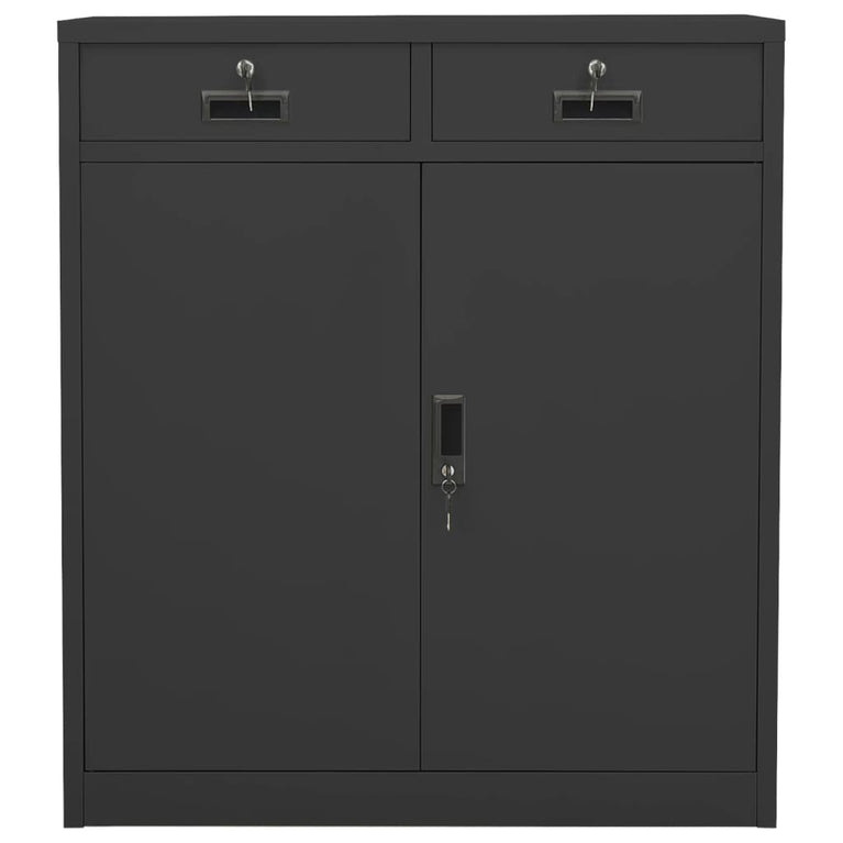 Kantoorkast 90x40x102 cm staal antracietkleurig MeubelReus