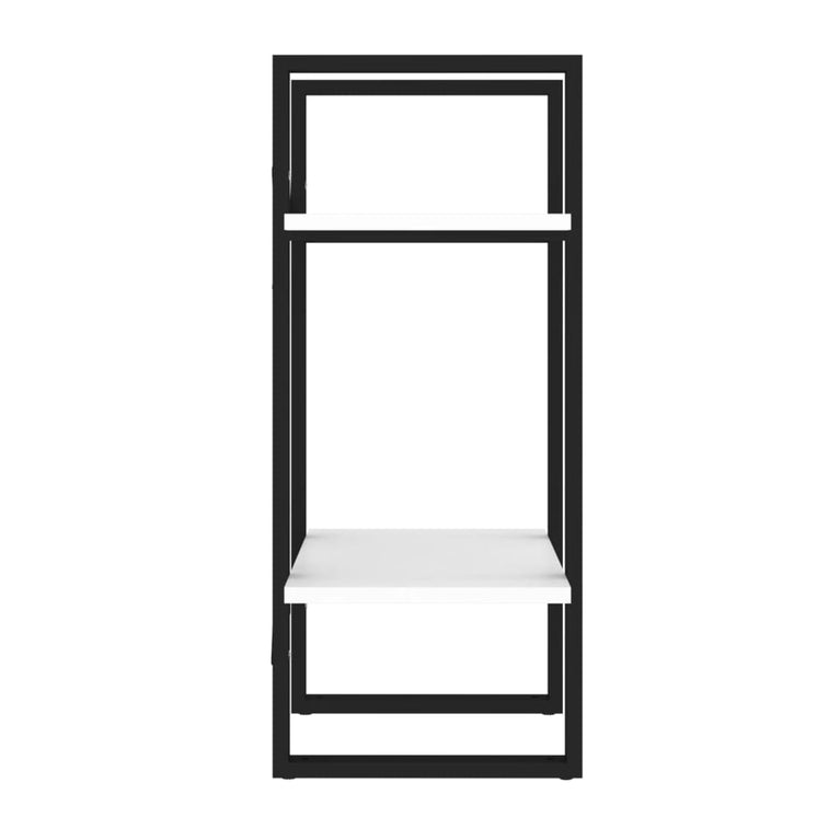 Boekenkast met 2 schappen 40x30x70 cm bewerkt hout wit MeubelReus