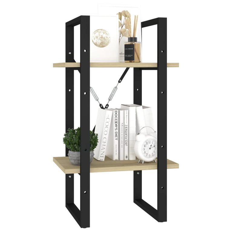 Boekenkast met 2 schappen 40x30x70 cm spaanplaat sonoma eiken MeubelReus