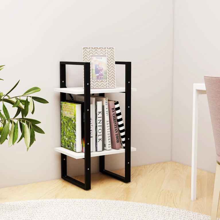 Boekenkast met 2 schappen 40x30x70 cm massief grenenhout wit MeubelReus