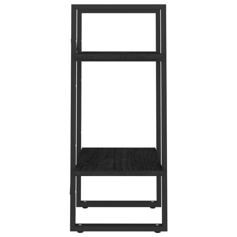 Boekenkast met 2 schappen 40x30x70 cm massief grenenhout zwart MeubelReus