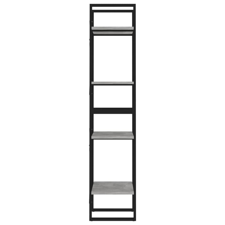 Boekenkast met 4 schappen 40x30x140 cm spaanplaat betongrijs MeubelReus