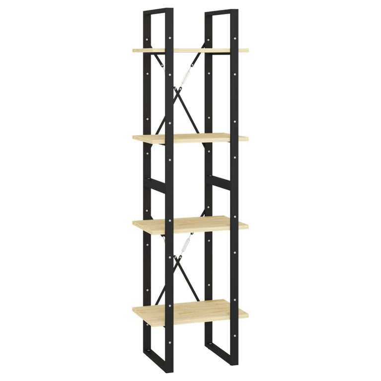 Boekenkast met 4 schappen 40x30x140 cm massief grenenhout MeubelReus