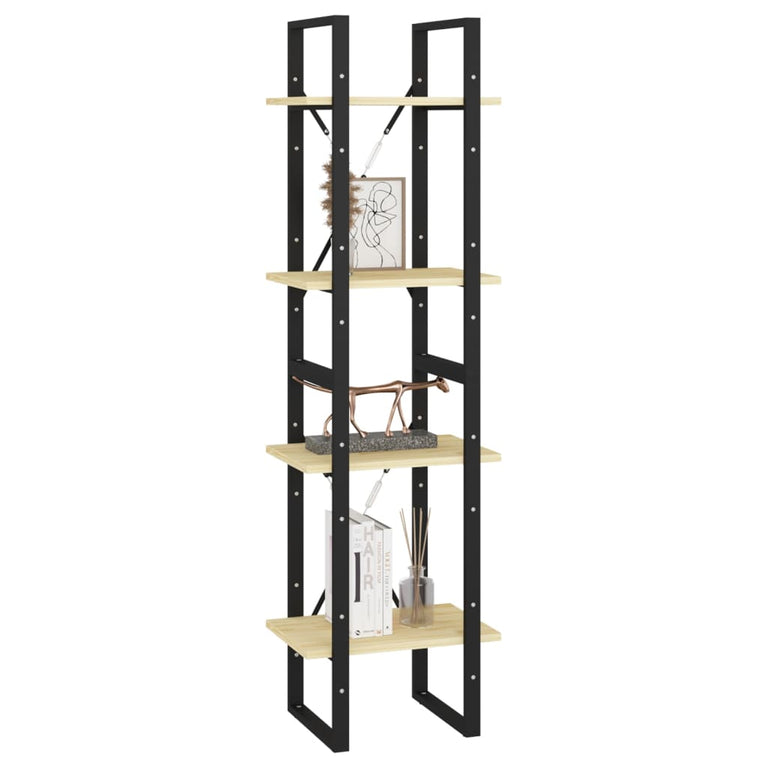 Boekenkast met 4 schappen 40x30x140 cm massief grenenhout MeubelReus