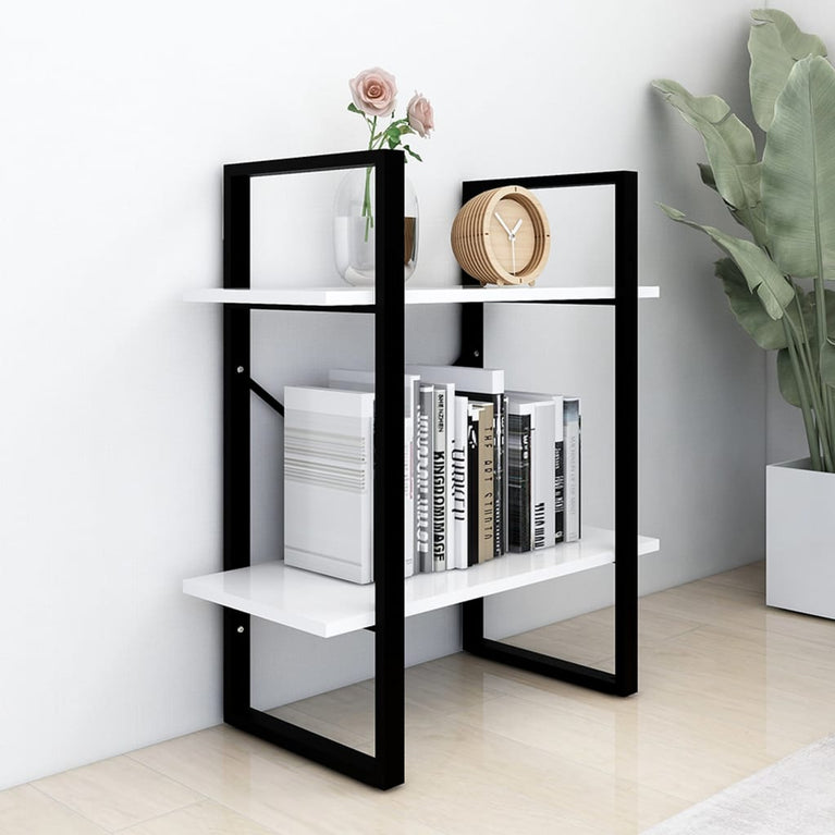 Boekenkast met 2 schappen 60x30x70 cm spaanplaat wit MeubelReus