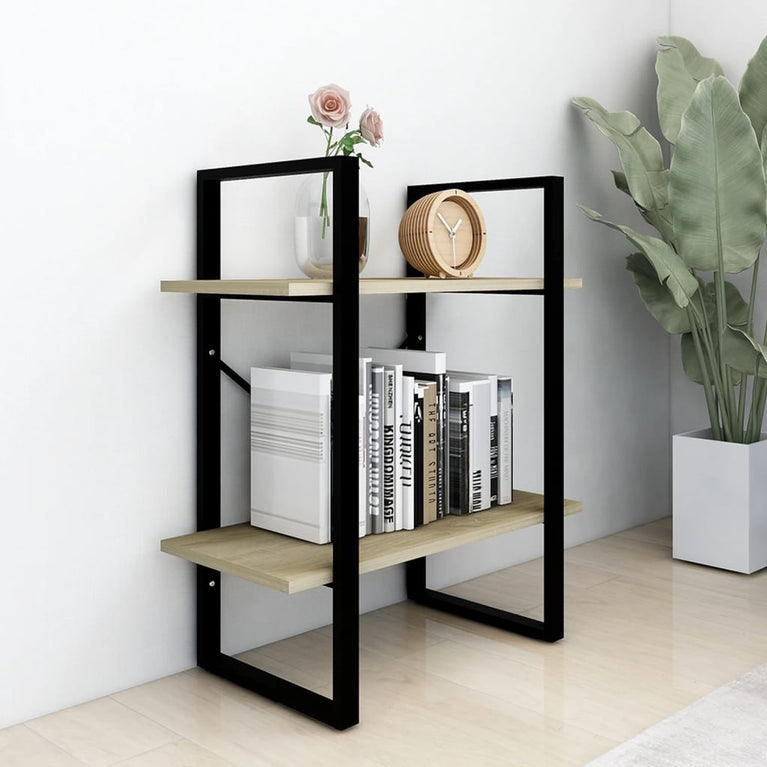 Boekenkast met 2 schappen 60x30x70 cm spaanplaat sonoma eiken MeubelReus