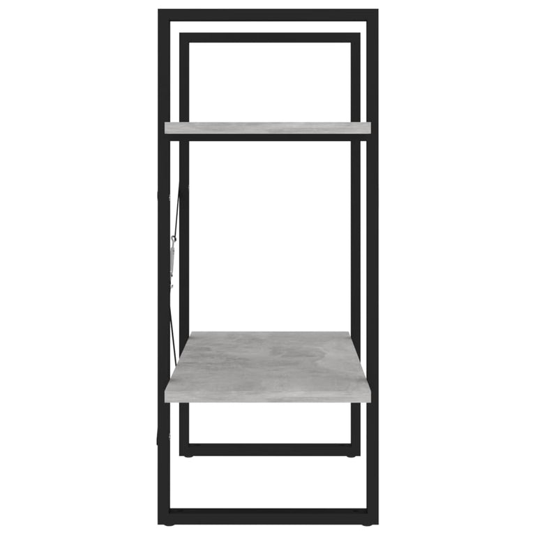 Boekenkast met 2 schappen 60x30x70 cm spaanplaat betongrijs MeubelReus